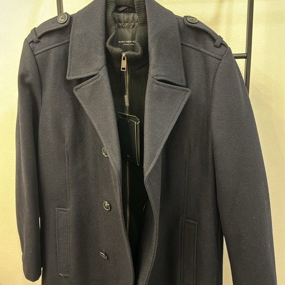Men’s NWT Size M Andrew Marc wool blend coat with faux sweater inner - Picture 5 of 9